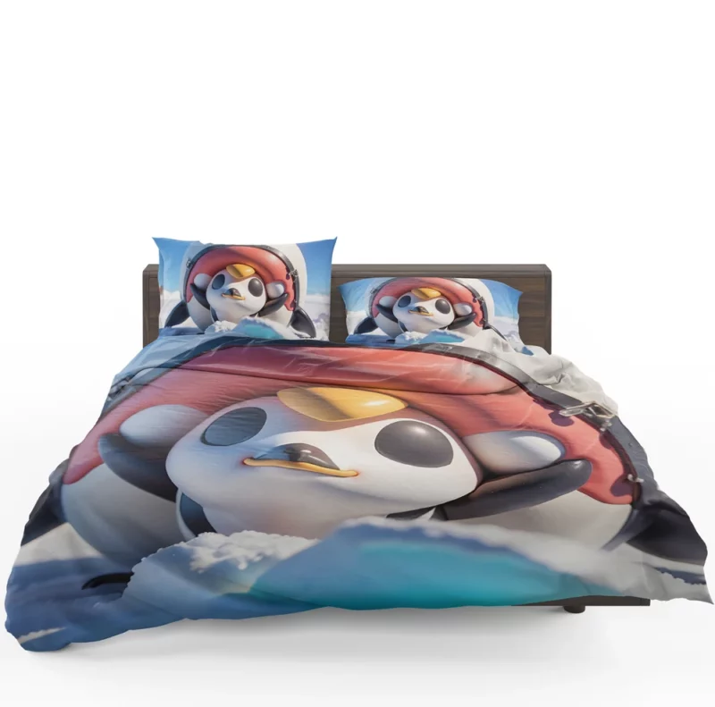 Cute Antarctic Penguin Art Bedding Set 1