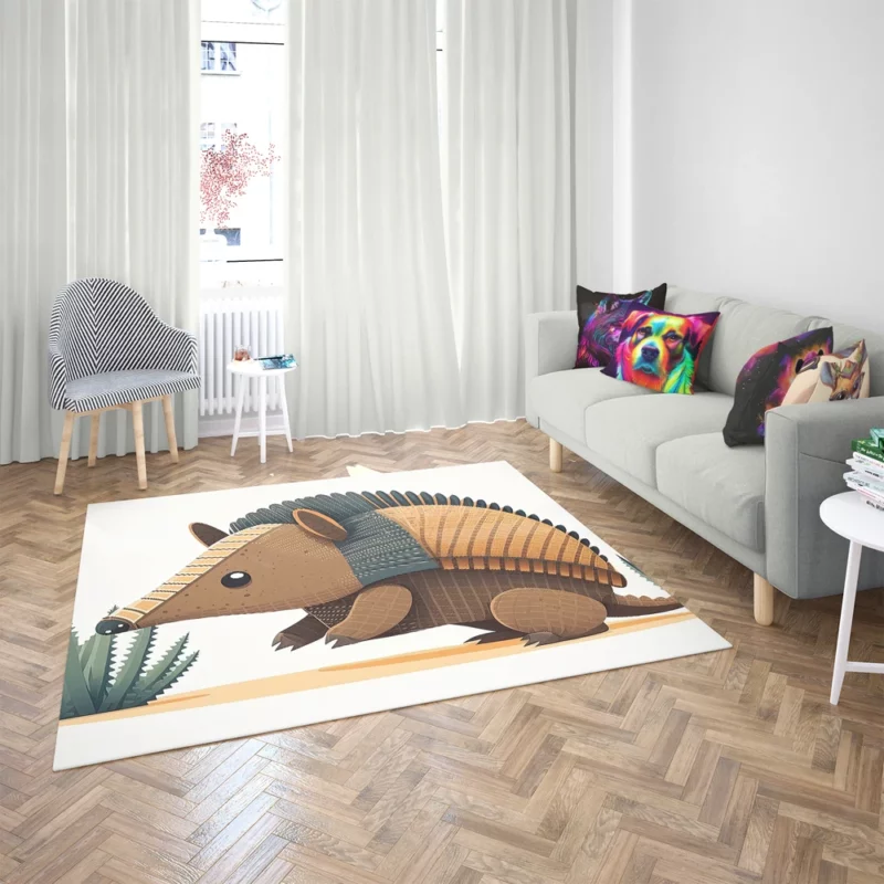 Cute Armadillo Character Rug 2