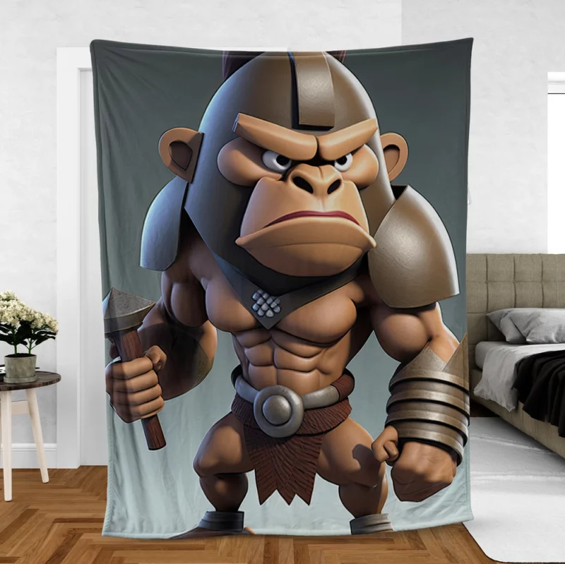 Cute Baboon Character Fleece Blanket