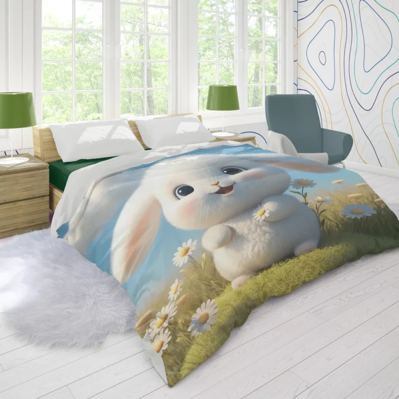 Cute Baby Bunny Artwork Duvet Cover