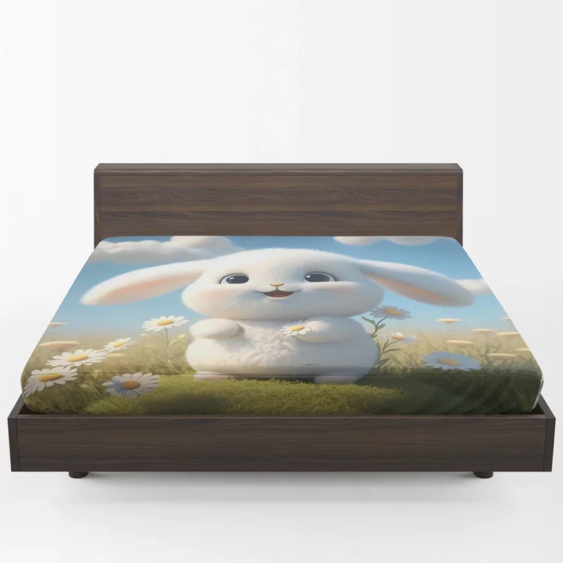 Cute Baby Bunny Artwork Fitted Sheet 1
