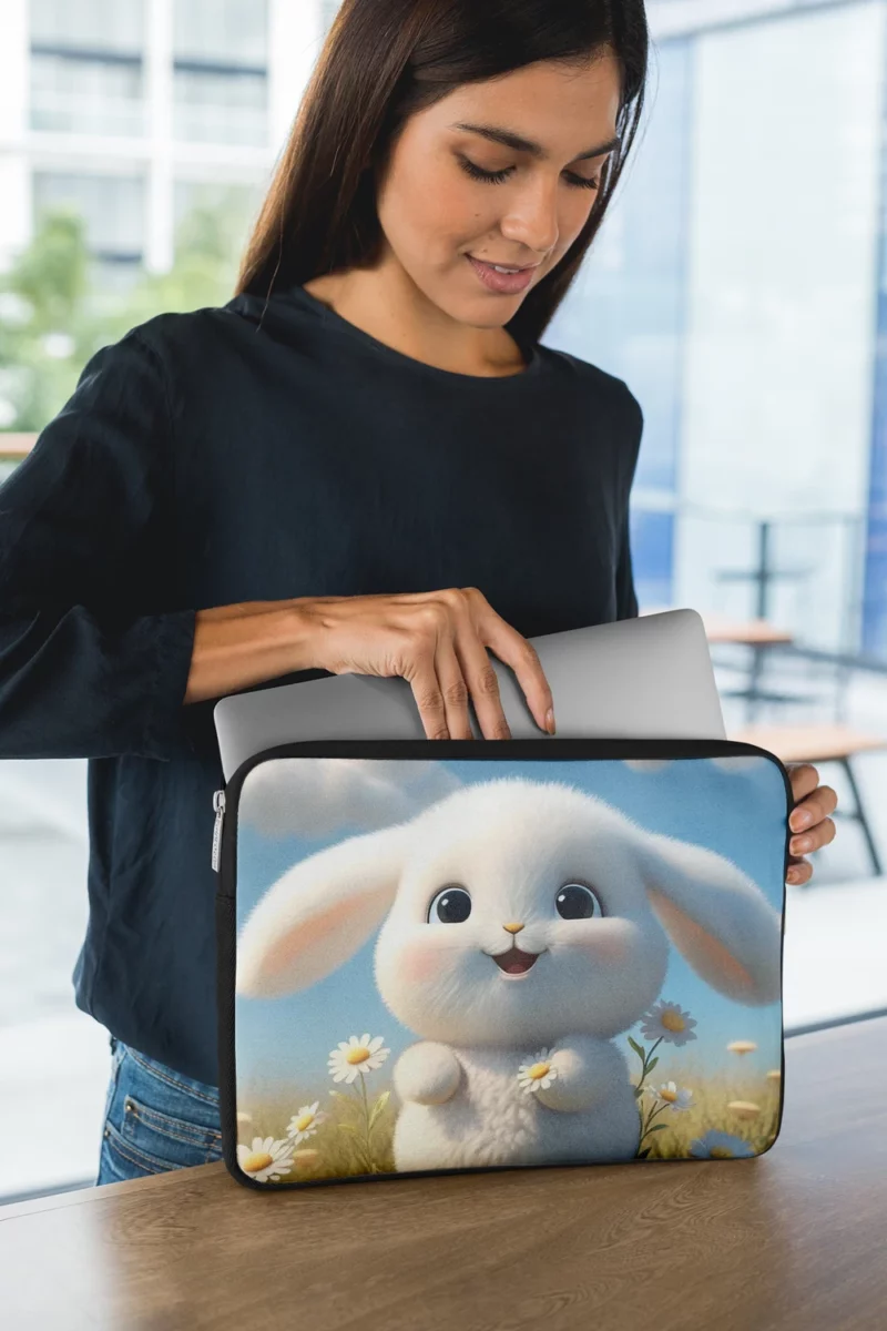 Cute Baby Bunny Artwork Laptop Sleeve 1