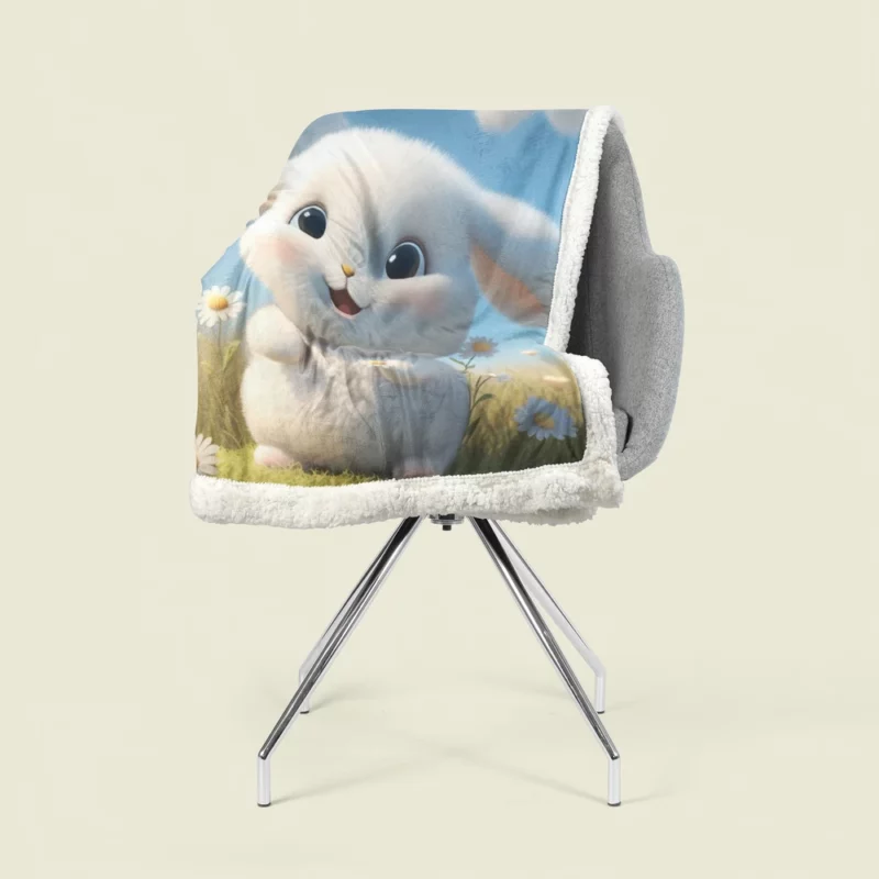 Cute Baby Bunny Artwork Sherpa Fleece Blanket 1