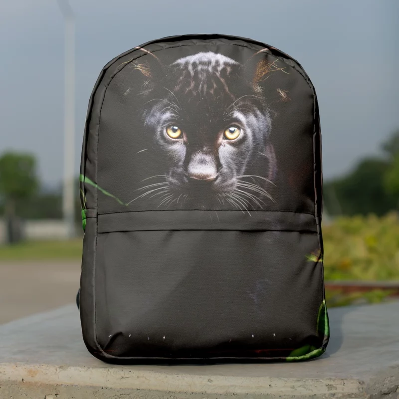 Cute Black Panther Cub Closeup Minimalist Backpack