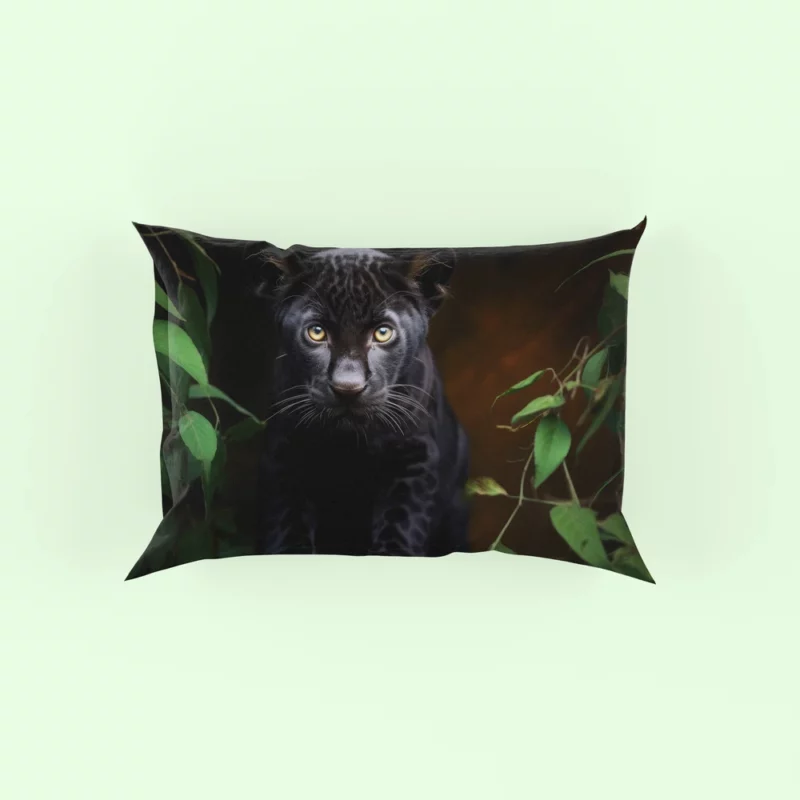 Cute Black Panther Cub Closeup Pillow Case