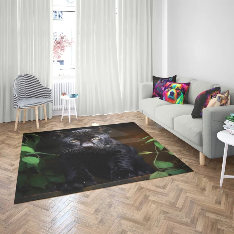 Cute Black Panther Cub Closeup Rug 2