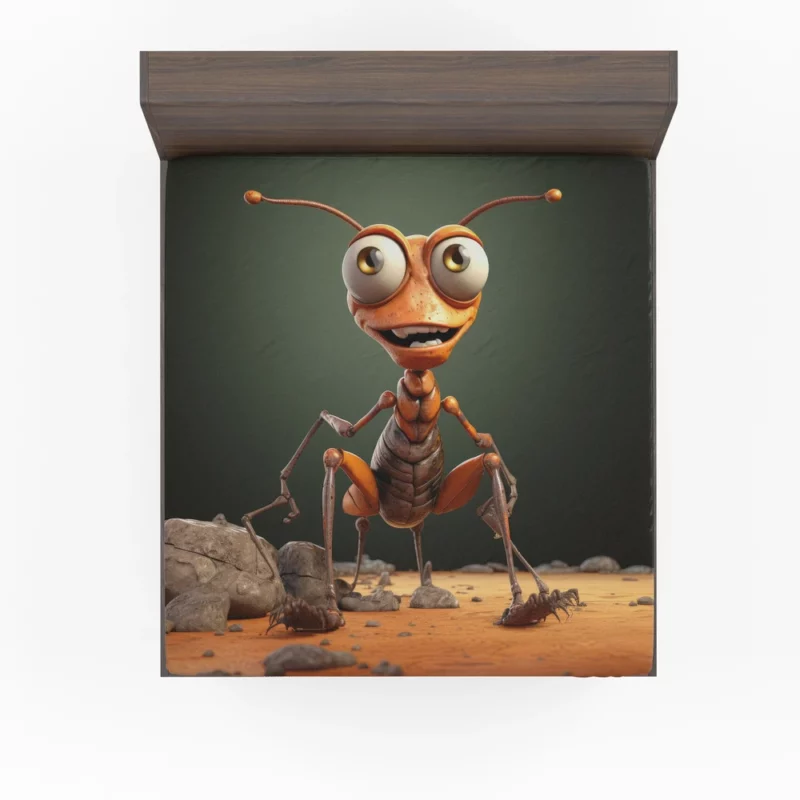 Cute Cartoon Ant Character Fitted Sheet