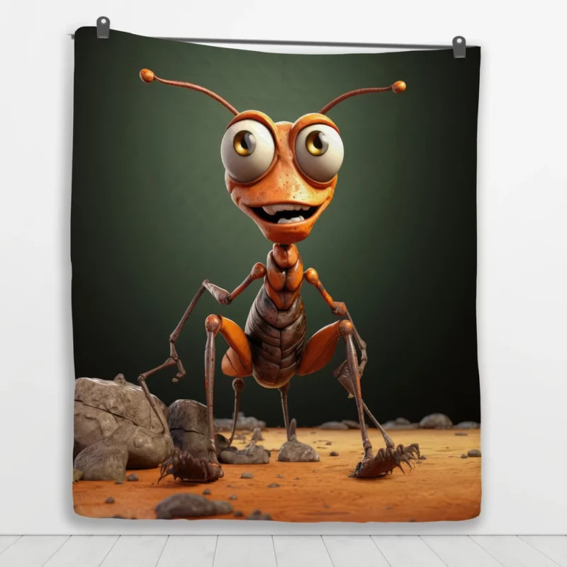 Cute Cartoon Ant Character Quilt Blanket 1