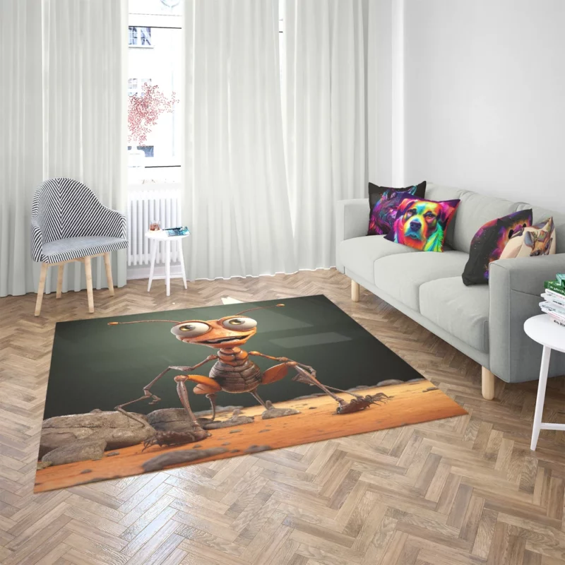 Cute Cartoon Ant Character Rug 2