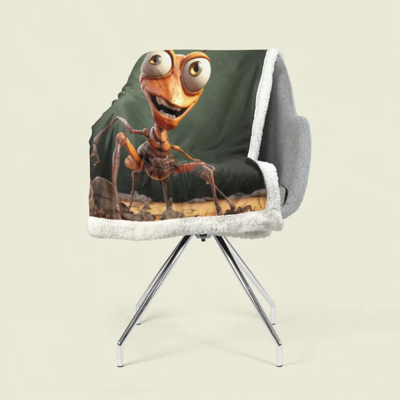 Cute Cartoon Ant Character Sherpa Fleece Blanket 1