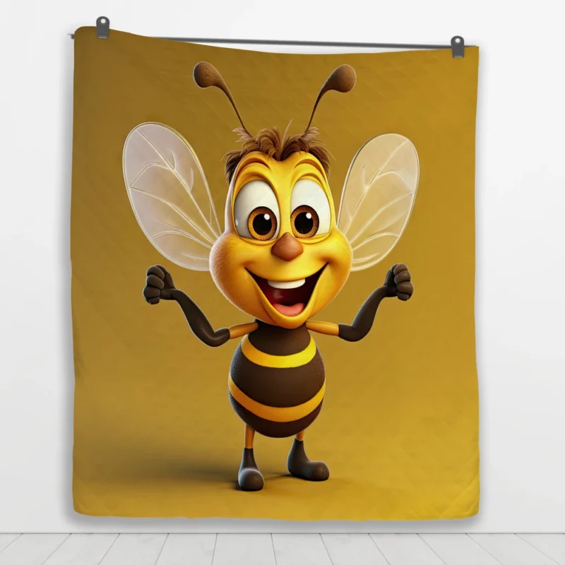 Cute Cartoon Bee Quilt Blanket 1