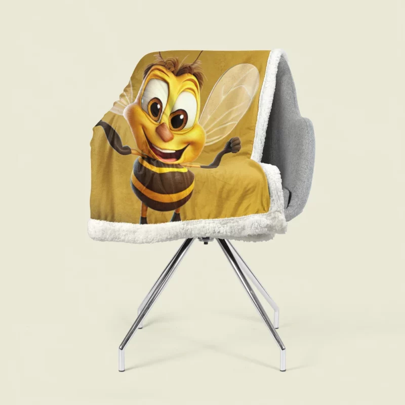 Cute Cartoon Bee Sherpa Fleece Blanket 1