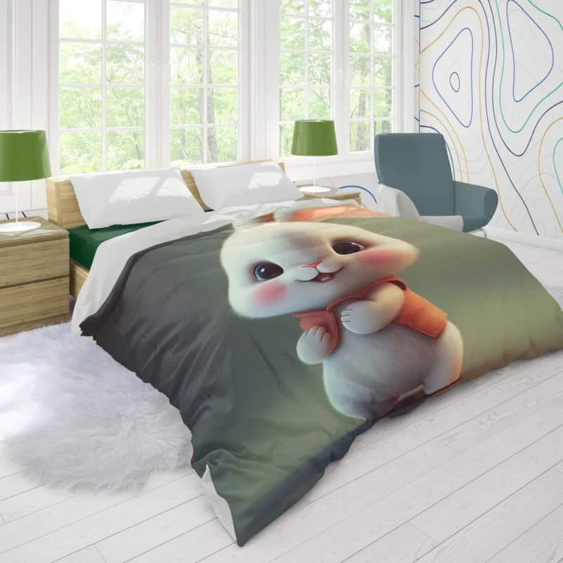 Cute Cartoon Bunny Duvet Cover