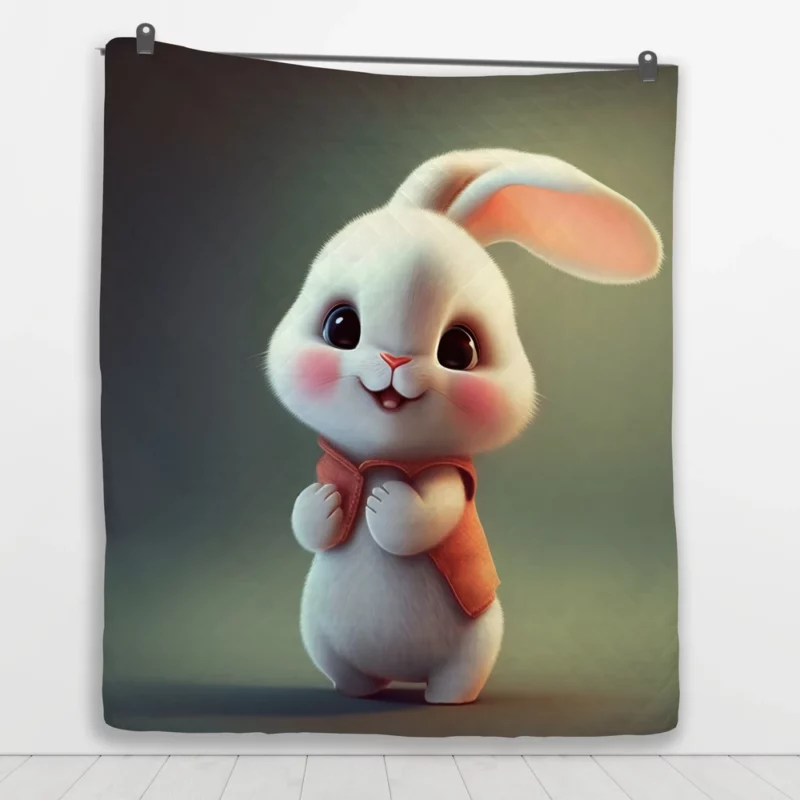 Cute Cartoon Bunny Quilt Blanket 1