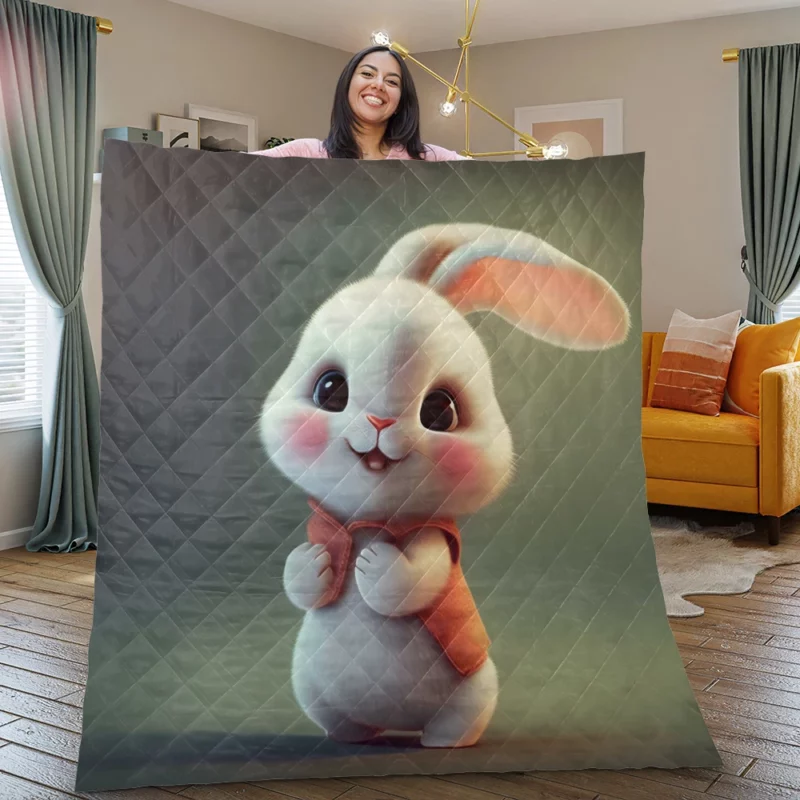 Cute Cartoon Bunny Quilt Blanket