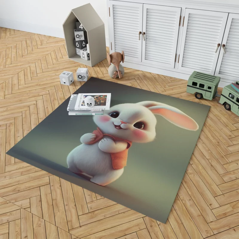 Cute Cartoon Bunny Rug 1