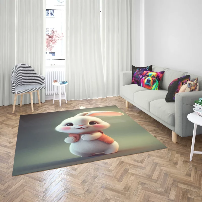 Cute Cartoon Bunny Rug 2