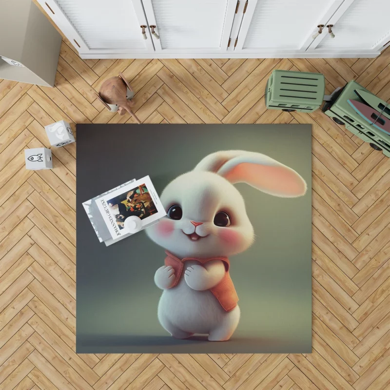 Cute Cartoon Bunny Rug