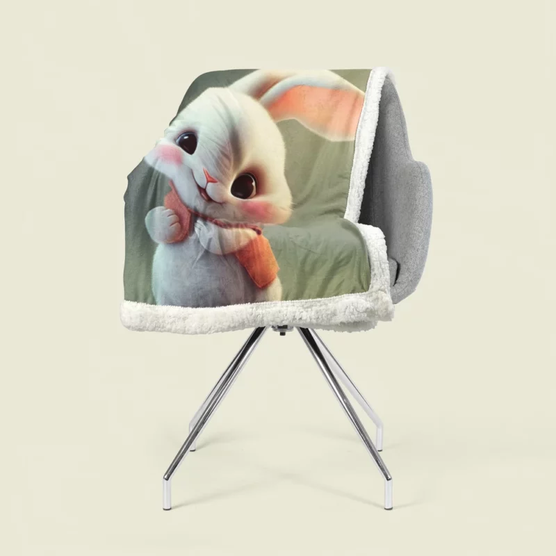 Cute Cartoon Bunny Sherpa Fleece Blanket 1