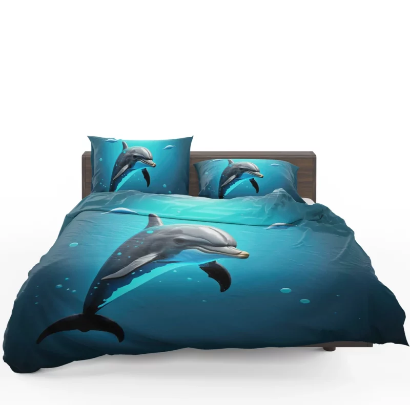 Cute Cartoon Dolphin Bedding Set 1