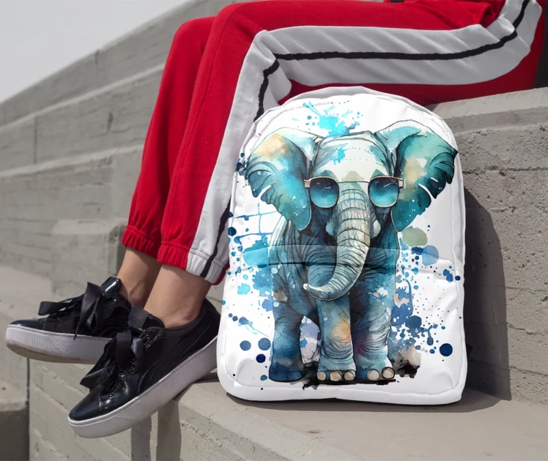 Cute Cartoon Elephant Illustration Minimalist Backpack 1