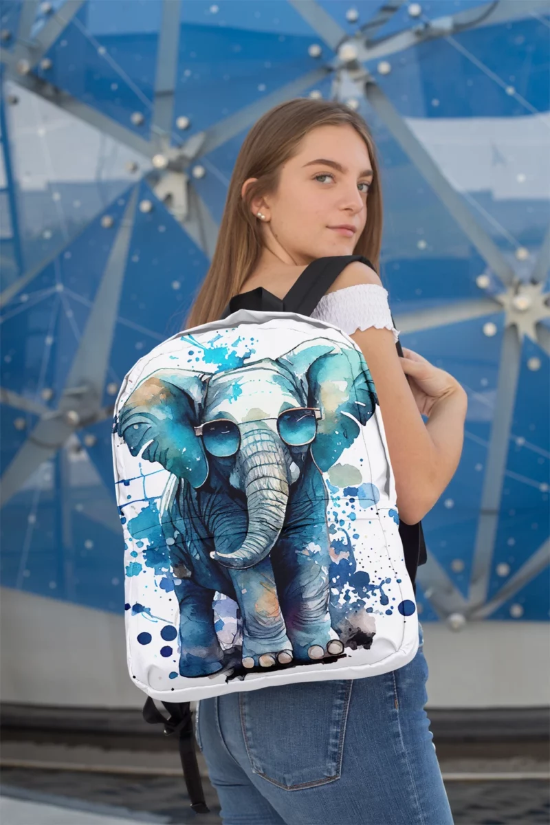 Cute Cartoon Elephant Illustration Minimalist Backpack 2