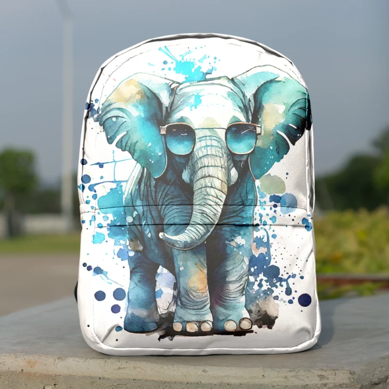 Cute Cartoon Elephant Illustration Minimalist Backpack