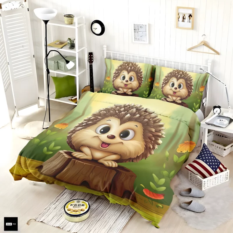 Cute Cartoon Hedgehog Bedding Set