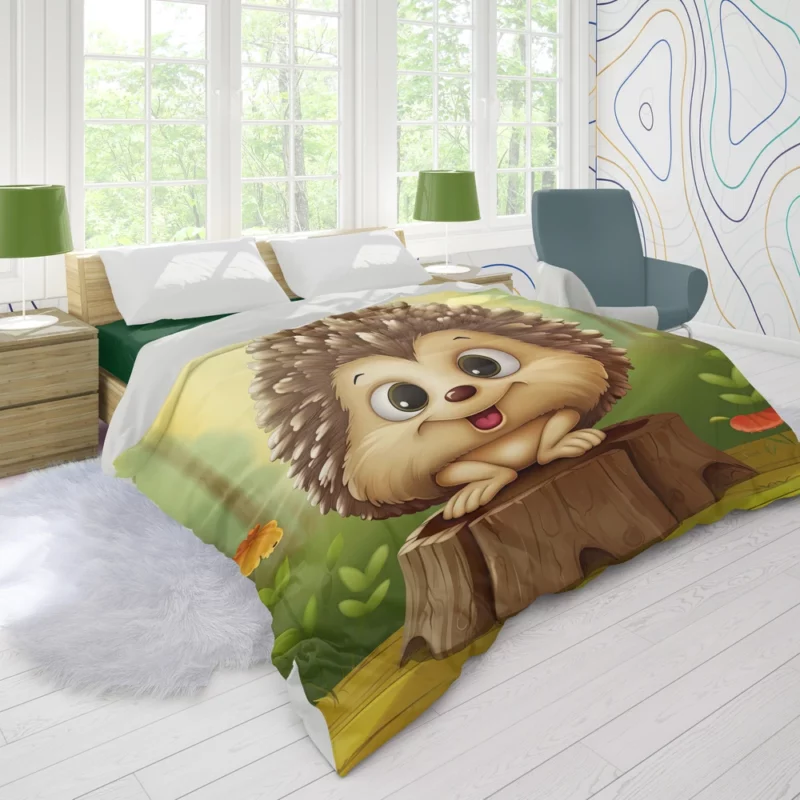 Cute Cartoon Hedgehog Duvet Cover