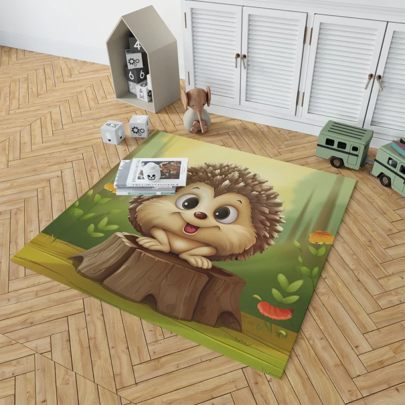 Cute Cartoon Hedgehog Rug 1