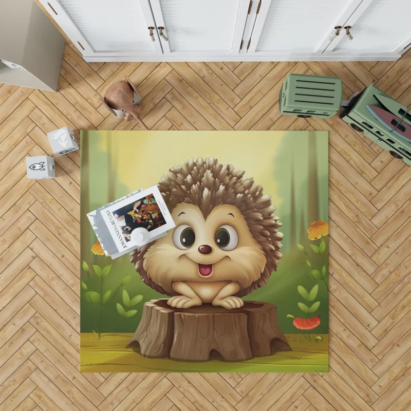 Cute Cartoon Hedgehog Rug