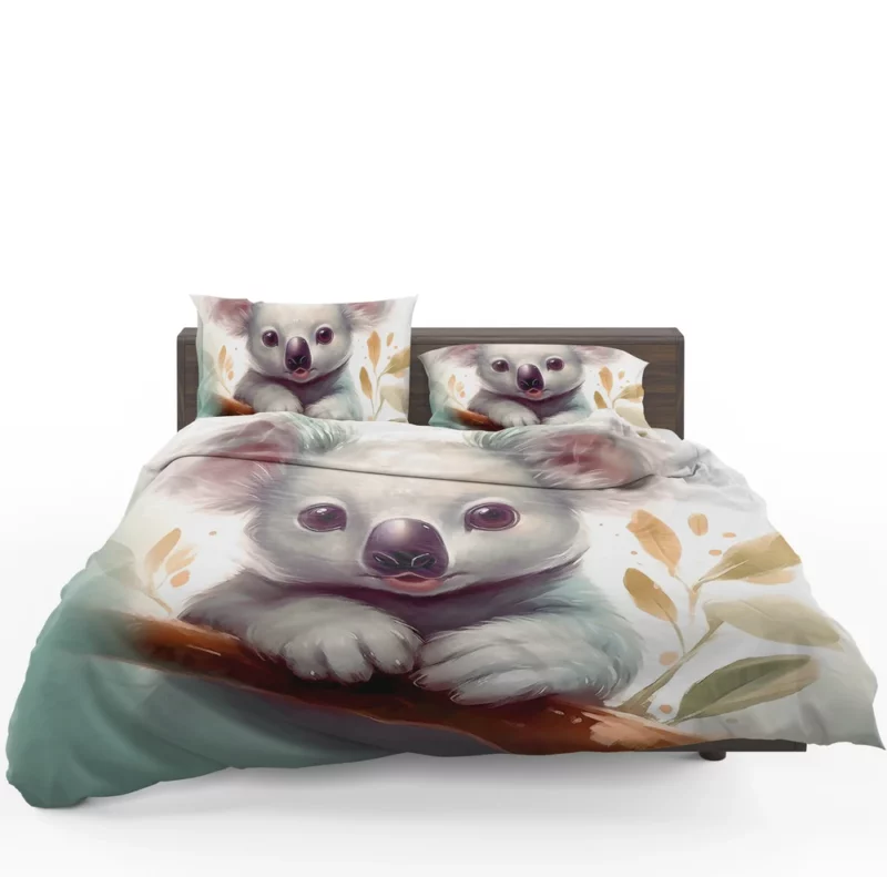 Cute Cartoon Koala Face Bedding Set 1