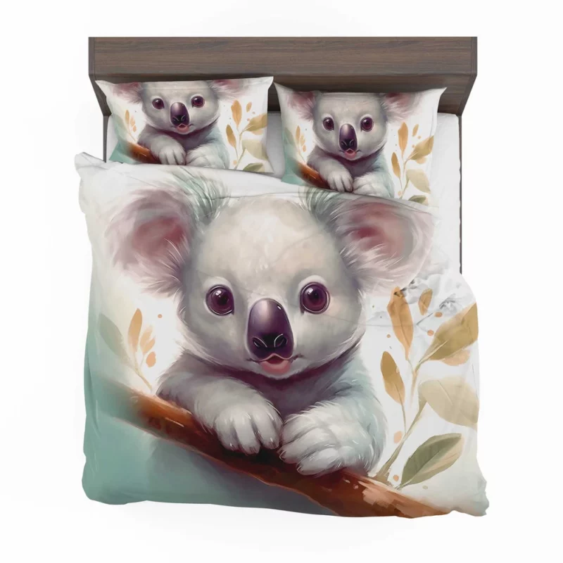 Cute Cartoon Koala Face Bedding Set 2