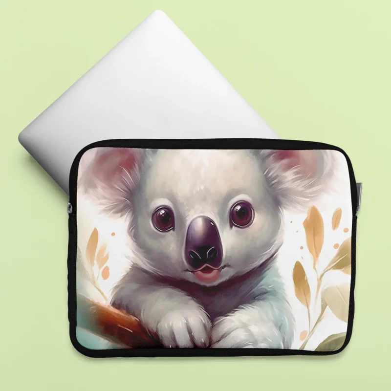 Cute Cartoon Koala Face Laptop Sleeve