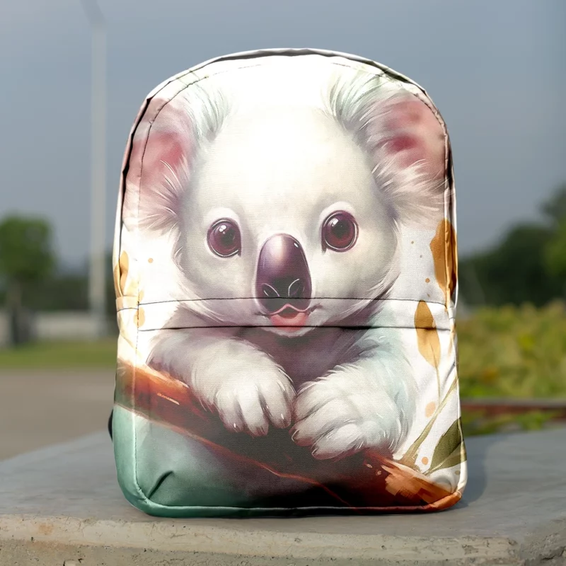 Cute Cartoon Koala Face Minimalist Backpack