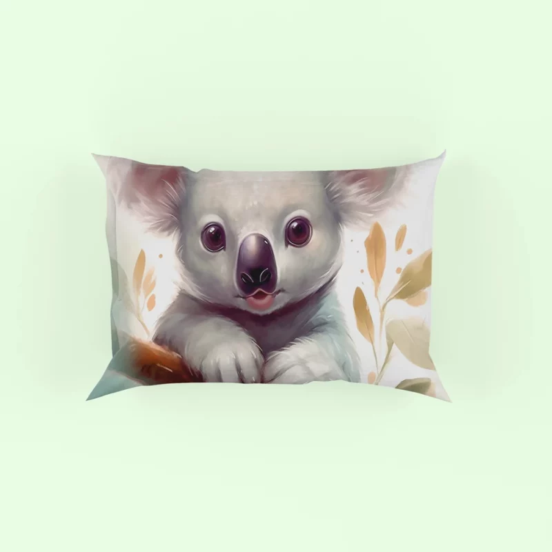 Cute Cartoon Koala Face Pillow Case