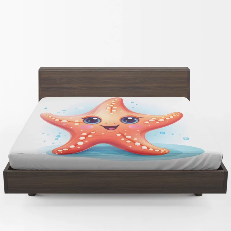 Cute Cartoon Starfish Fitted Sheet 1