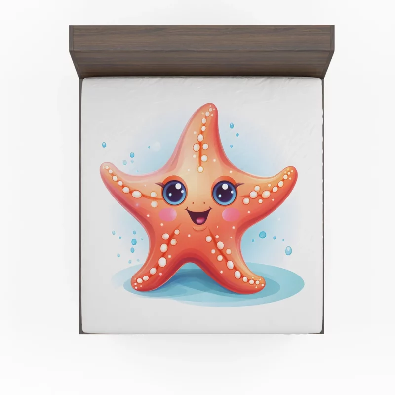 Cute Cartoon Starfish Fitted Sheet