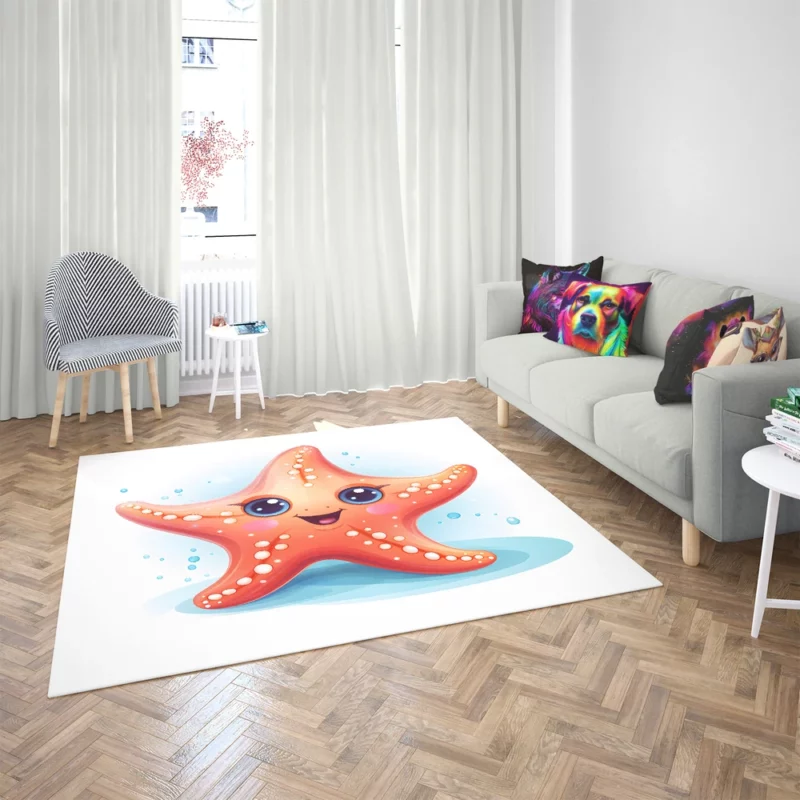 Cute Cartoon Starfish Rug 2