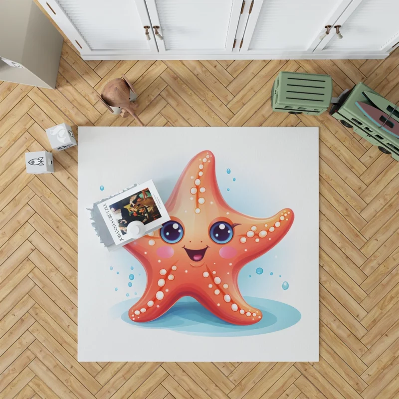 Cute Cartoon Starfish Rug