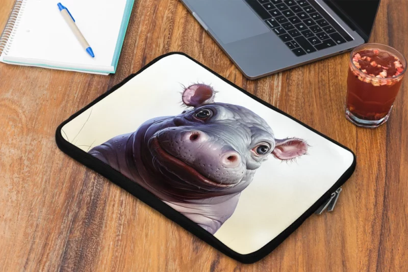 Cute Comic Hippo Laptop Sleeve 2