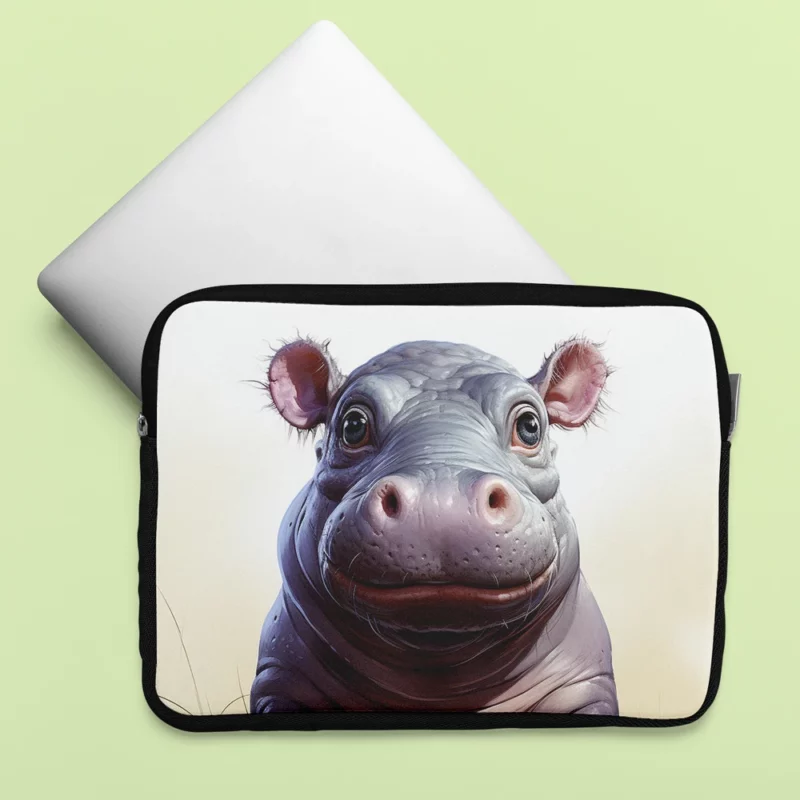 Cute Comic Hippo Laptop Sleeve