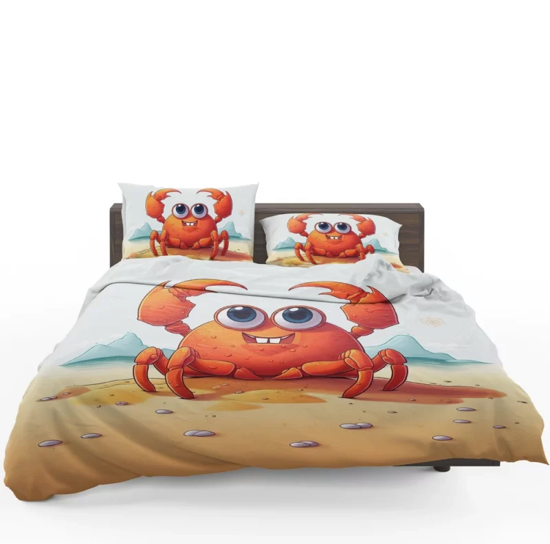 Cute Crab on the Beach Bedding Set 1