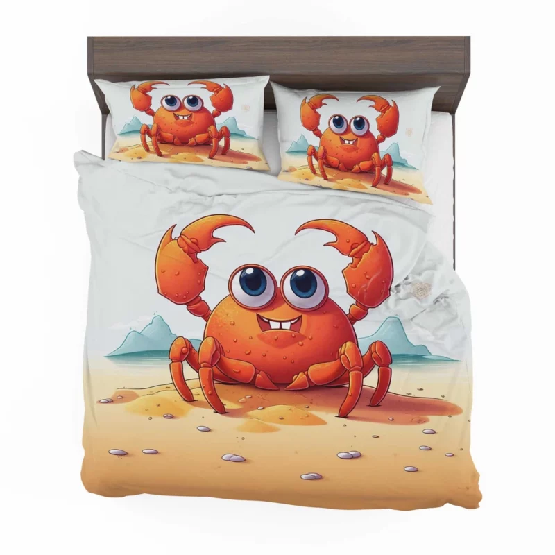 Cute Crab on the Beach Bedding Set 2