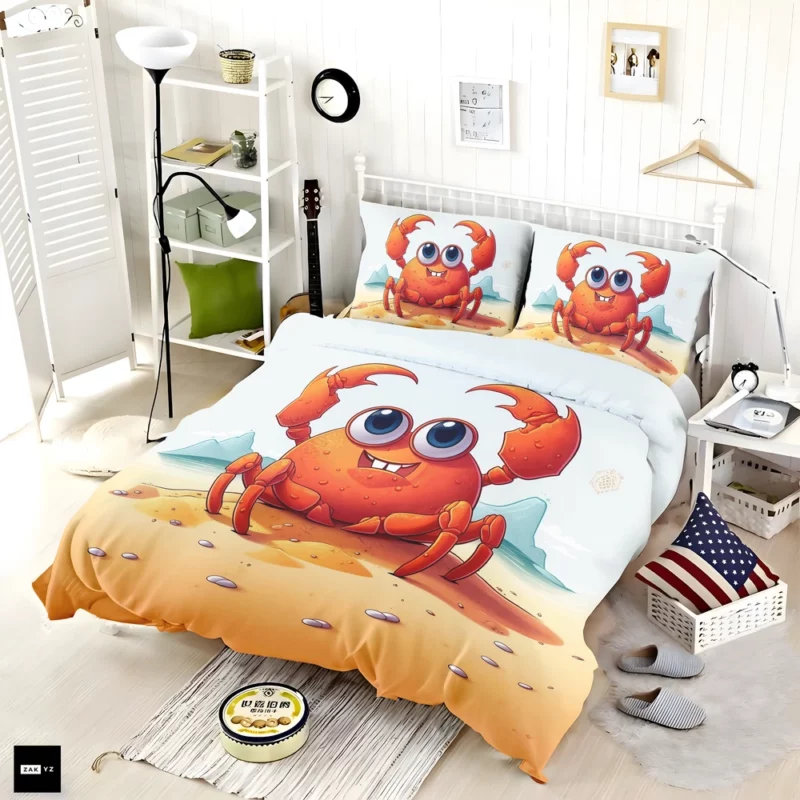 Cute Crab on the Beach Bedding Set