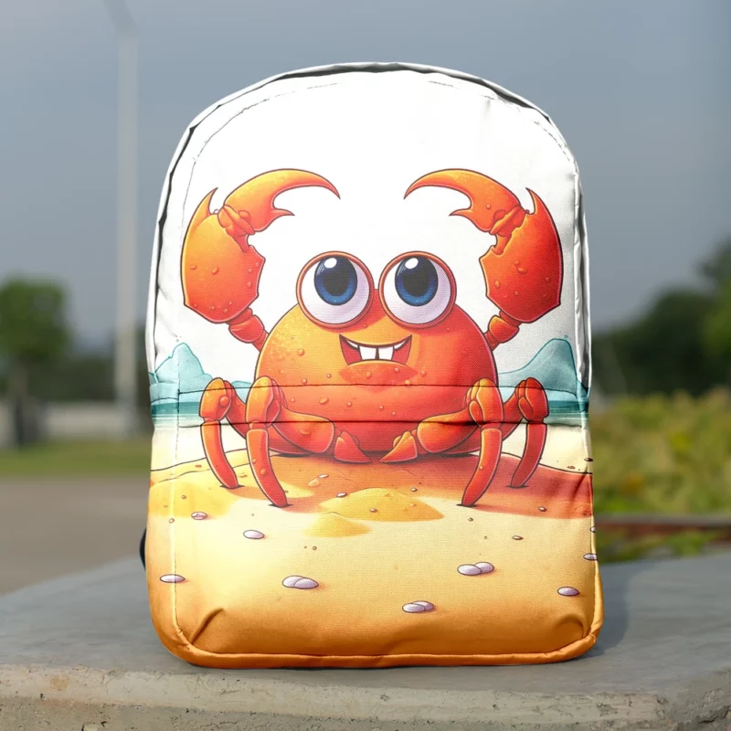 Cute Crab on the Beach Minimalist Backpack