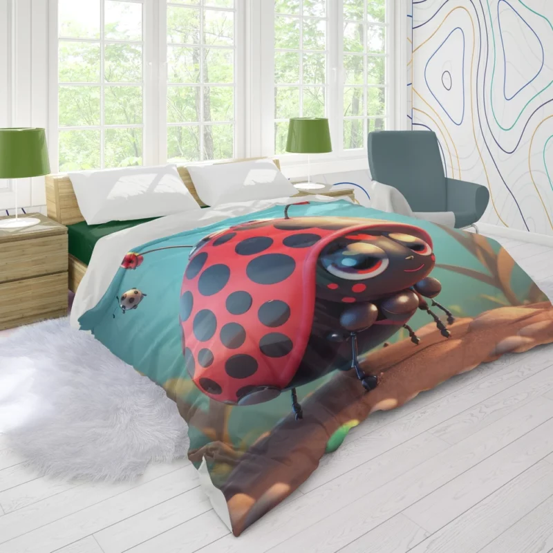 Cute Crawling Bugs Illustration Duvet Cover