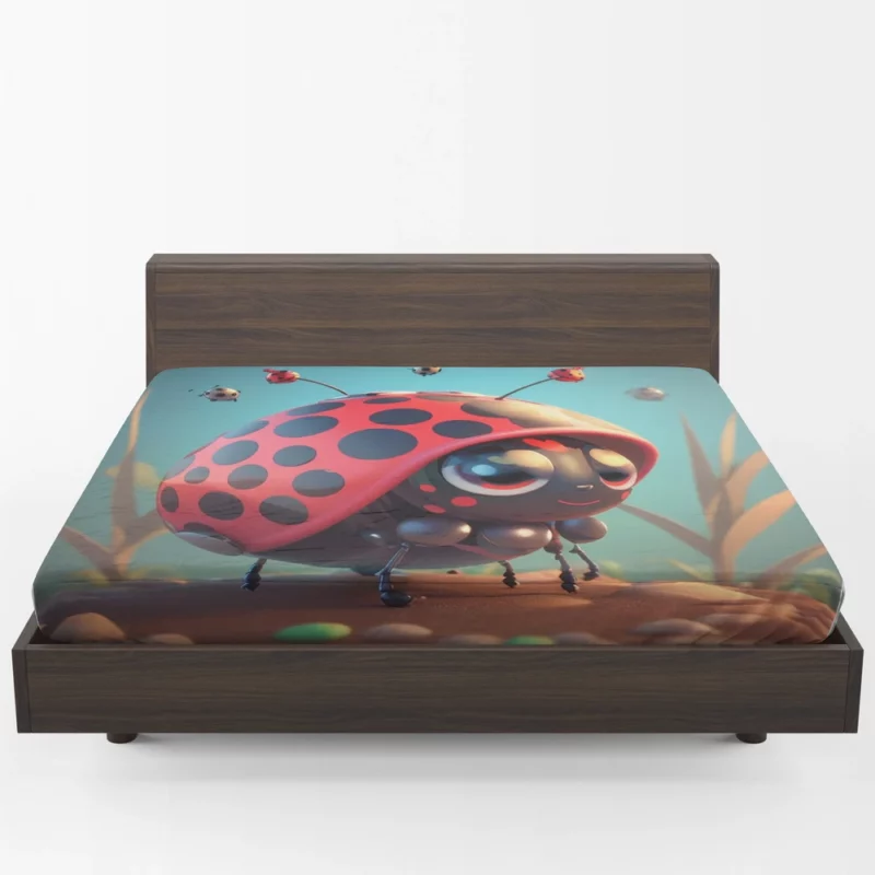 Cute Crawling Bugs Illustration Fitted Sheet 1