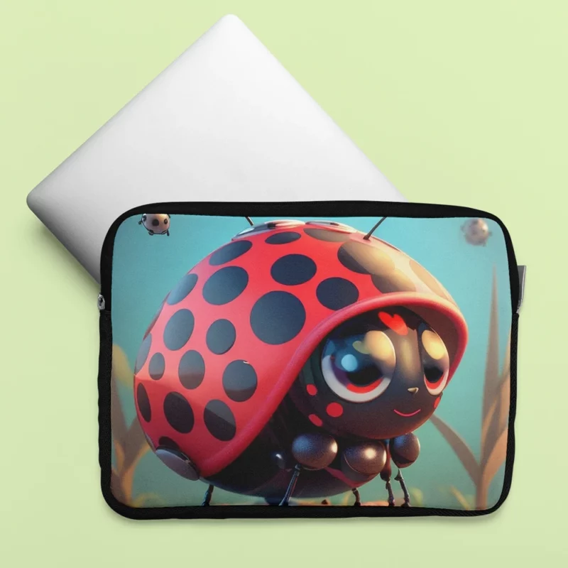 Cute Crawling Bugs Illustration Laptop Sleeve