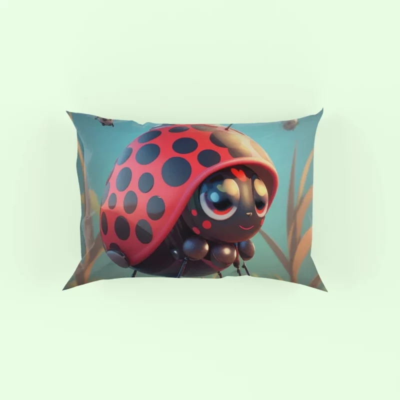 Cute Crawling Bugs Illustration Pillow Case